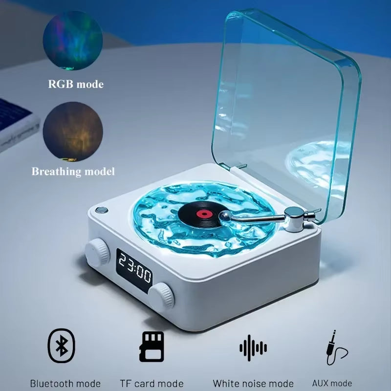 Wavelyyy™ Retro Vinyl Player Bluetooth Speaker with Aurora RGB Lighting